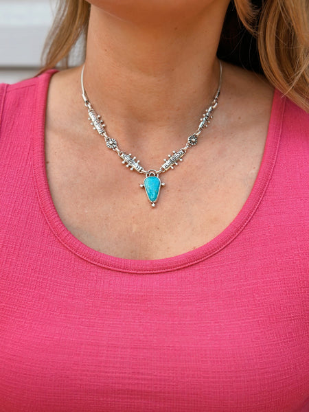 FORGET ME NOT TURQUOISE NECKLACE - NO. 2