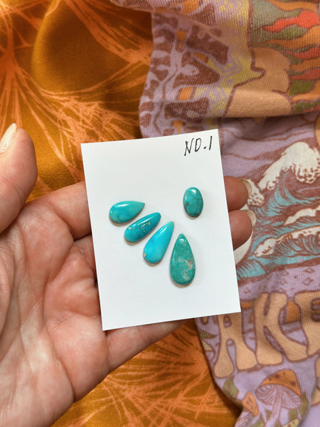 TURQUOISE EAR CLIMBER SET - MADE TO ORDER - NO. 1