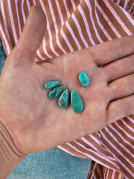 TURQUOISE EAR CLIMBER SET - MADE TO ORDER - NO. 4