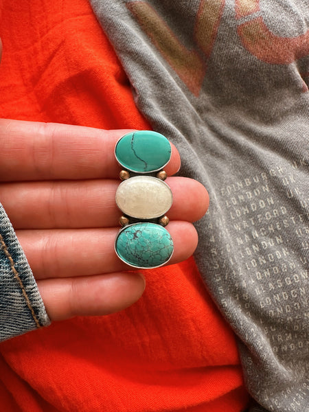 TRIPLE STONED RING - NO. 1 - FINISH TO SIZE