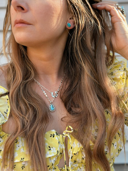 TURQUOISE EAR CLIMBER SET - MADE TO ORDER - NO. 2