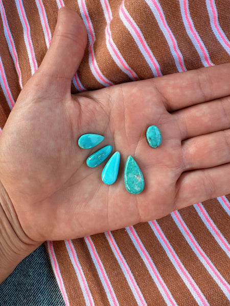 TURQUOISE EAR CLIMBER SET - MADE TO ORDER - NO. 1