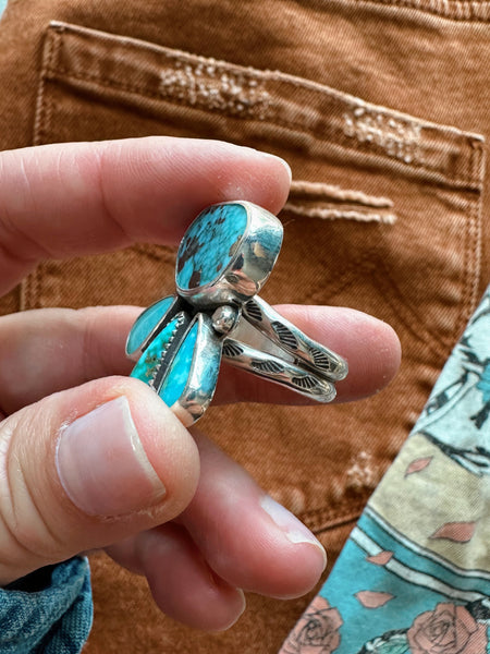 CONEFLOWER TURQUOISE RING  - NO. 1 - SIZE 8