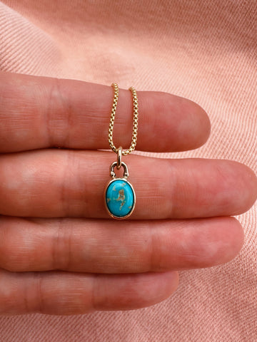 TURQUOISE GOLD PENDANT - NO. 1