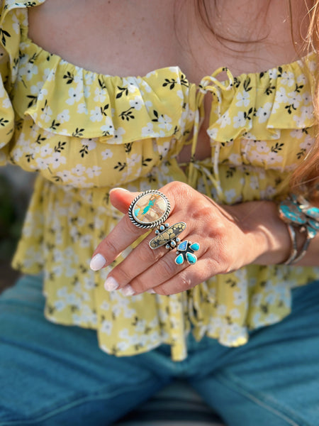 LASSO TURQUOISE RING - SIZE 8 1/4