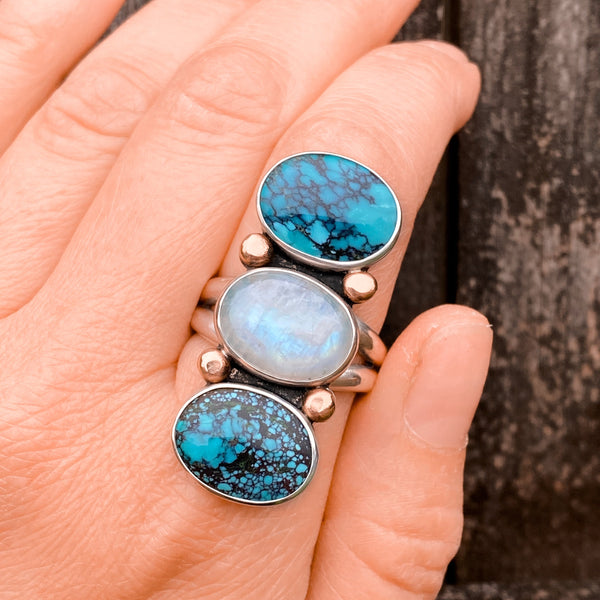 TRIPLE STONED RING - NO. 1 - FINISH TO SIZE