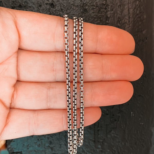 2.5MM SILVER ROUNDED BOX CHAIN