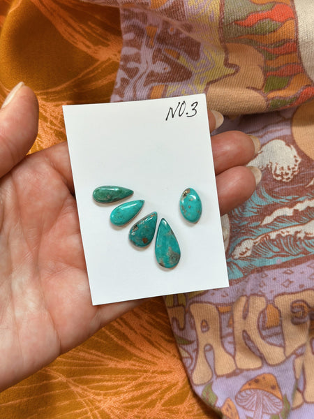 TURQUOISE EAR CLIMBER SET - MADE TO ORDER - NO. 3