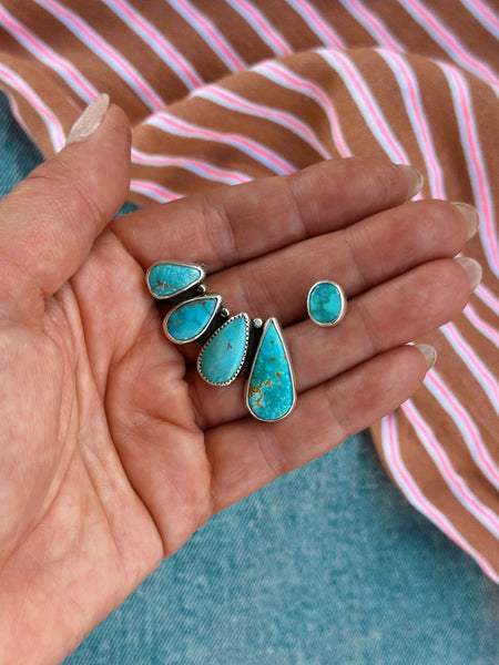 TURQUOISE EAR CLIMBER SET - NO. 1