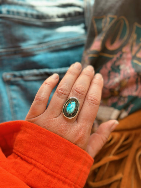 SHADOWBOX TURQUOISE RING - NO. 1 - FINISH TO SIZE