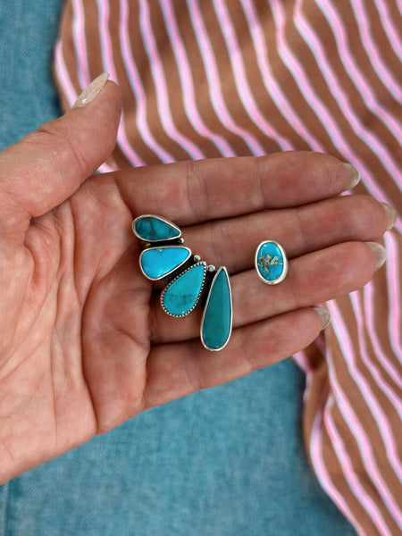 TURQUOISE EAR CLIMBER SET - NO. 2