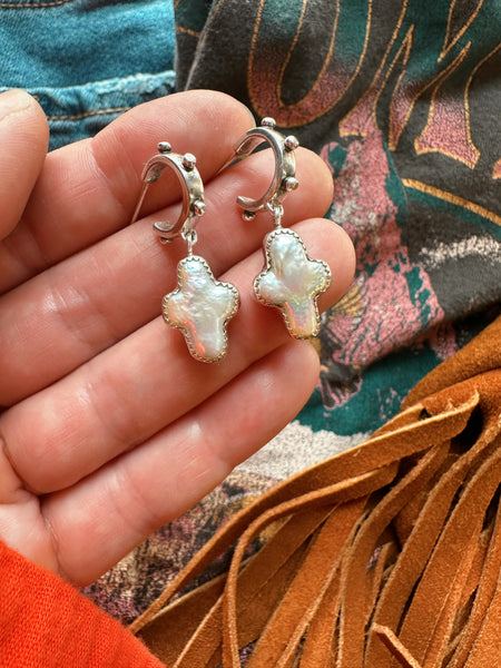 PEARL CROSS HOOPS - NO. 1