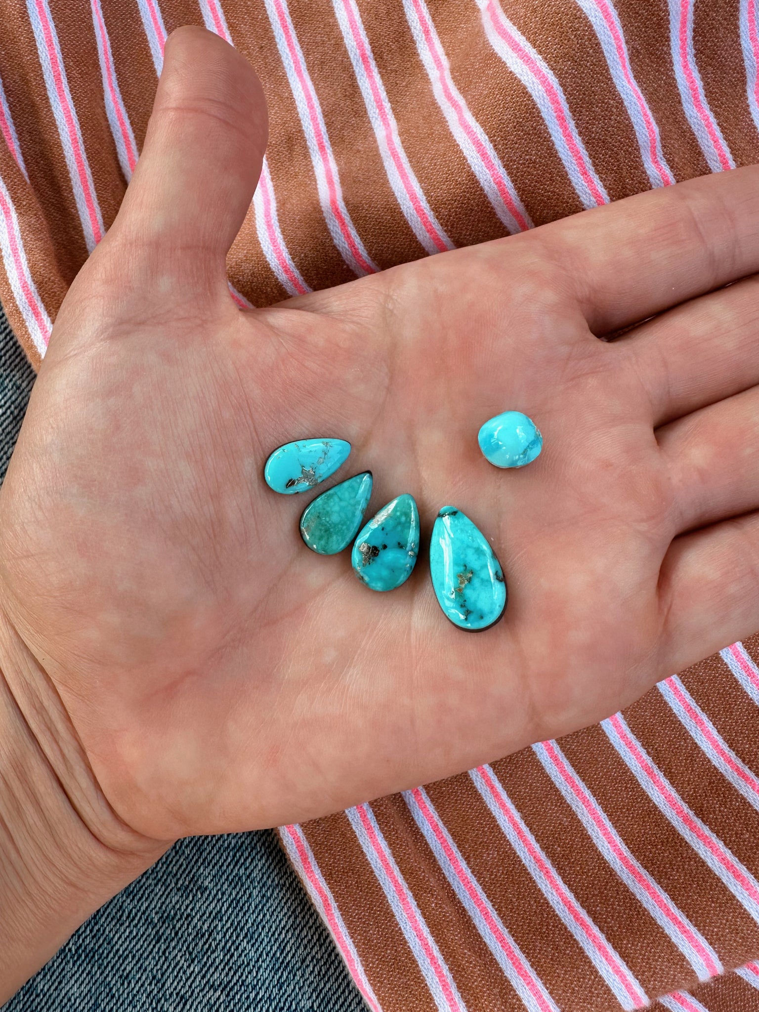 TURQUOISE EAR CLIMBER SET - MADE TO ORDER - NO. 2