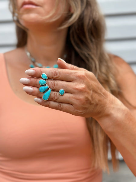 TURQUOISE EAR CLIMBER SET - NO. 3