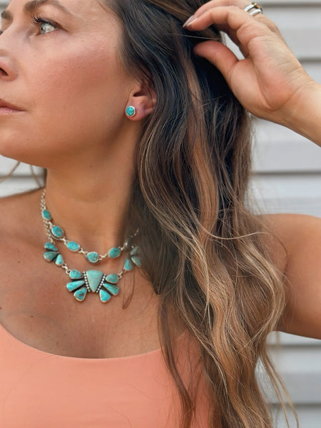 TURQUOISE EAR CLIMBER SET - NO. 3
