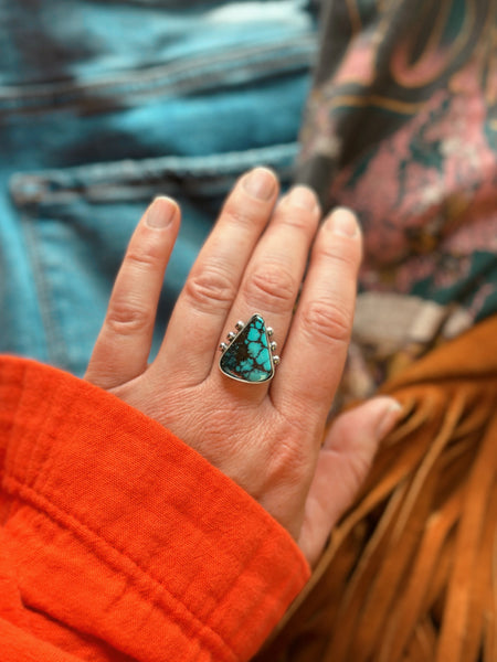 SHIELD TURQUOISE RING - NO. 1 - FINISH TO SIZE