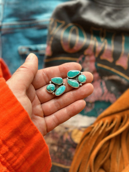 TURQUOISE CLUSTER EARRINGS - NO. 1