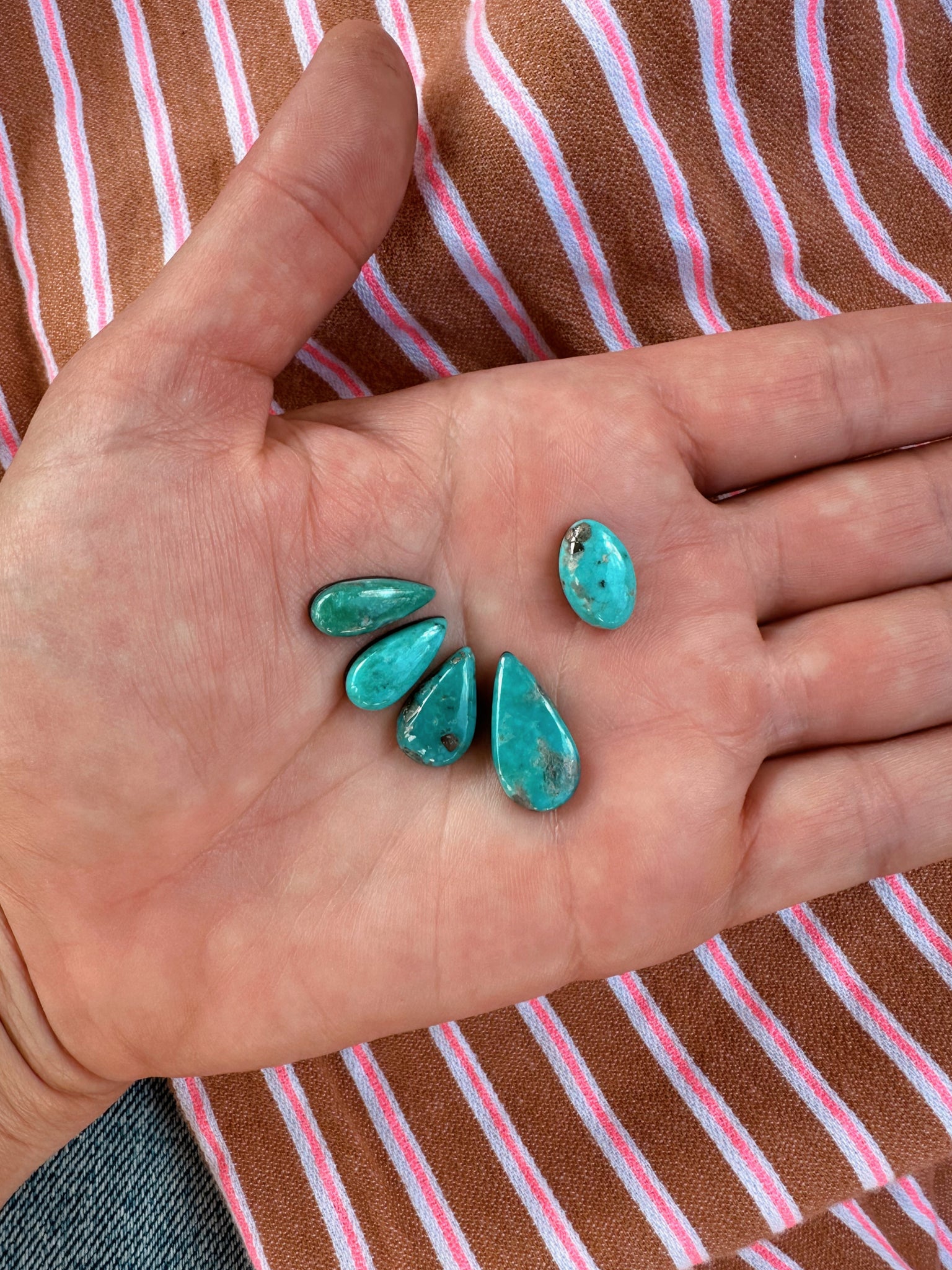 TURQUOISE EAR CLIMBER SET - MADE TO ORDER - NO. 3