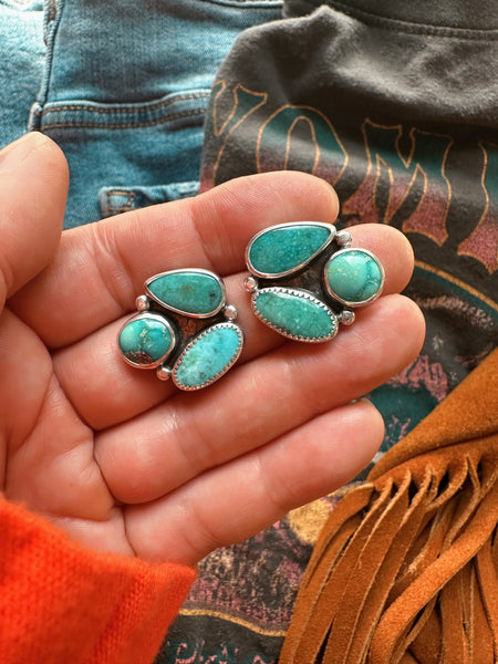 TURQUOISE CLUSTER EARRINGS - NO. 1