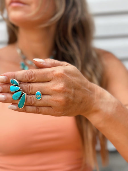 TURQUOISE EAR CLIMBER SET - NO. 2