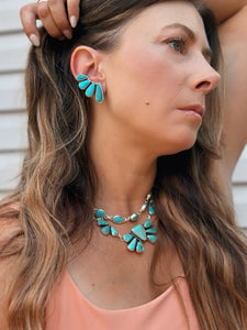 TURQUOISE EAR CLIMBER SET - NO. 2