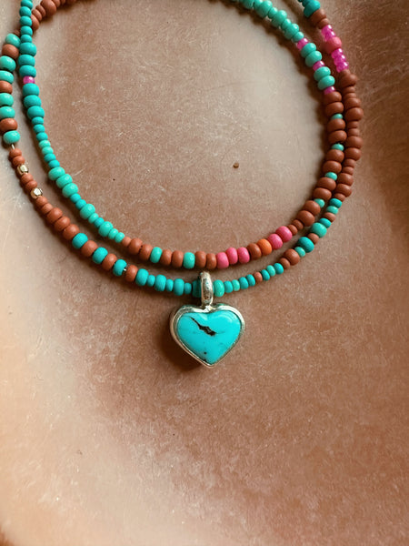 TURQUOISE HEART CHARM - NO. 2