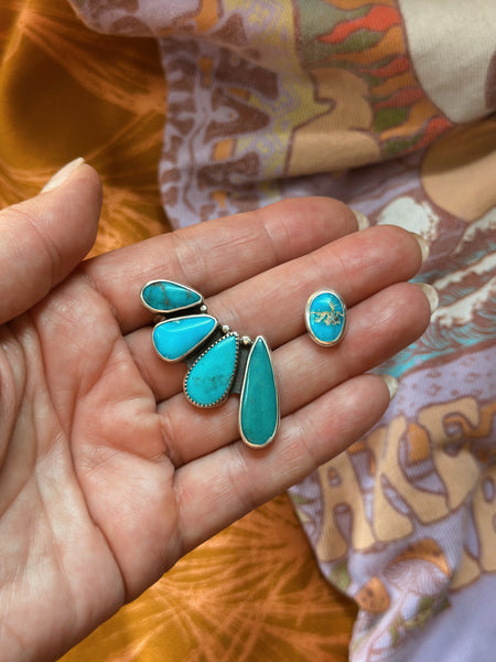 TURQUOISE EAR CLIMBER SET - NO. 2