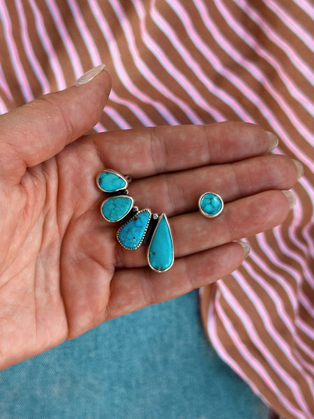 TURQUOISE EAR CLIMBER SET - NO. 3