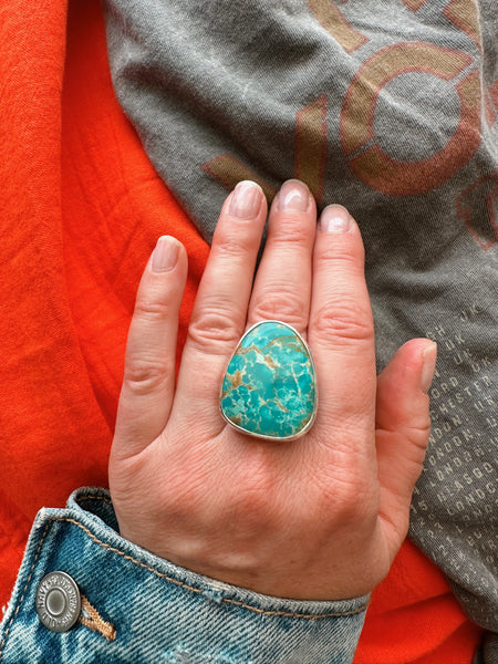 FOX TURQUOISE RING - SIZE 9 3/4