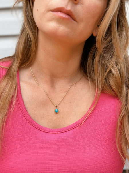 TURQUOISE GOLD PENDANT - NO. 1