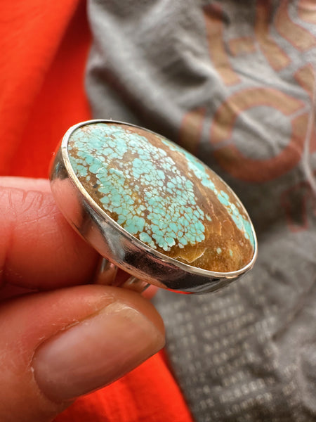 NUMBER 8 TURQUOISE RING - SIZE 8 3/4