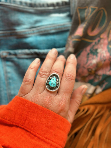 SHADOWBOX TURQUOISE RING - NO. 2 - FINISH TO SIZE
