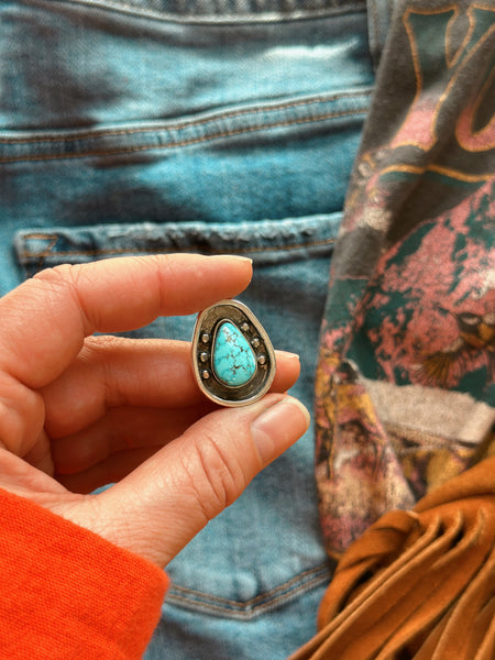 SHADOWBOX TURQUOISE RING - NO. 2 - FINISH TO SIZE