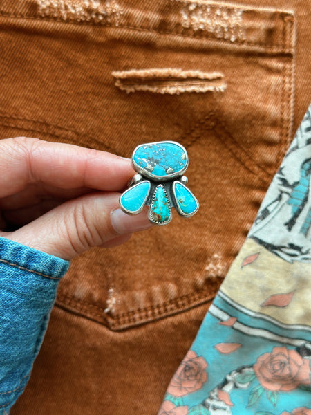 CONEFLOWER TURQUOISE RING  - NO. 1 - SIZE 8