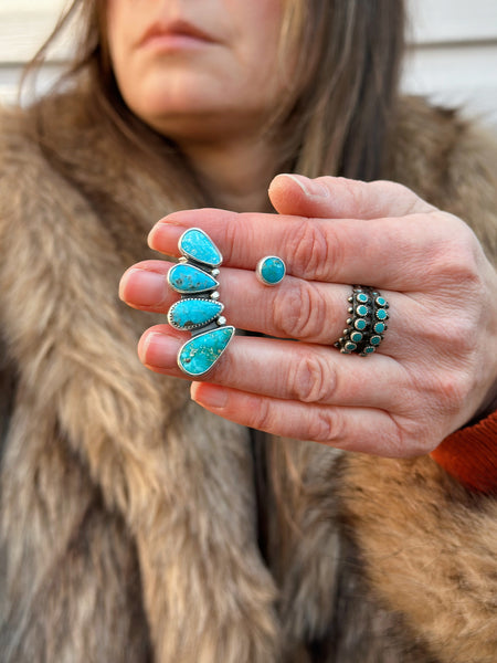 TURQUOISE EAR CLIMBER SET - NO. 1