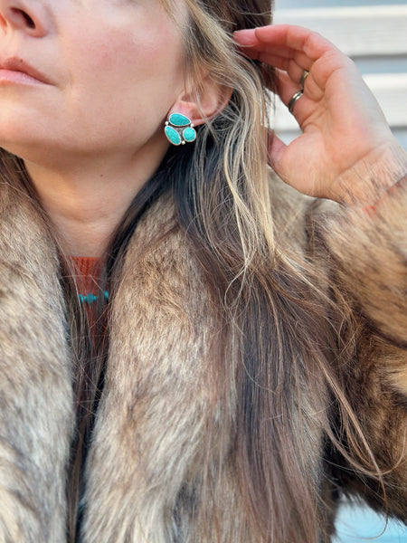 TURQUOISE CLUSTER EARRINGS - NO. 1