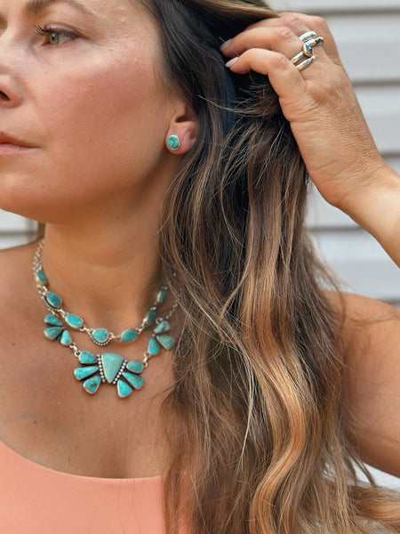 TURQUOISE EAR CLIMBER SET - NO. 1