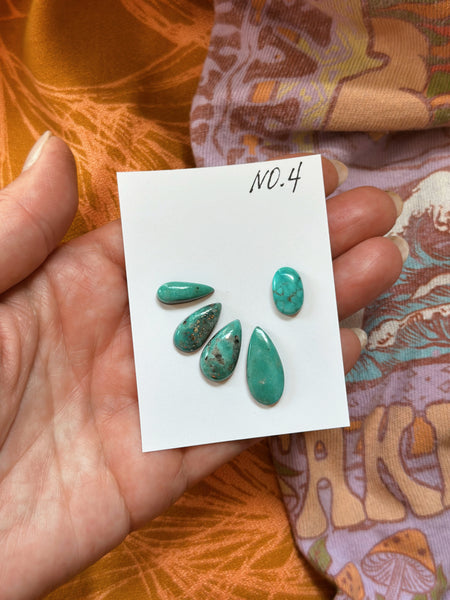 TURQUOISE EAR CLIMBER SET - MADE TO ORDER - NO. 4