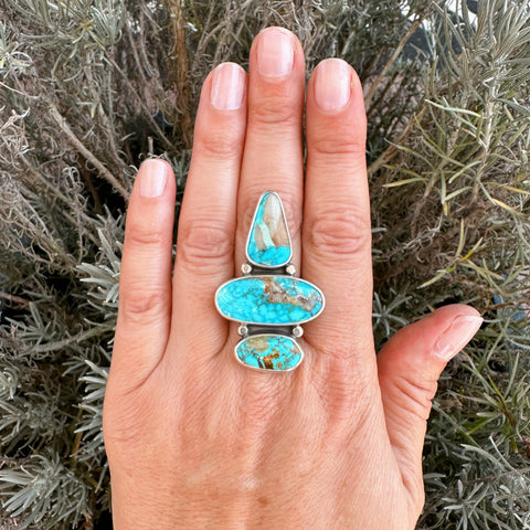 KINGMAN TRIPLE STONED RING - NO.3 - SIZE 9 3/4