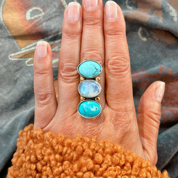 TRIPLE STONED RING - NO. 1 - FINISH TO SIZE