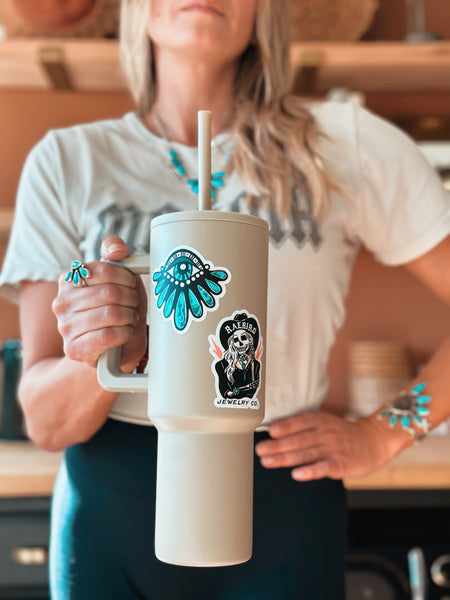 DEATH BY TURQUOISE STICKER - FREE SHIPPING