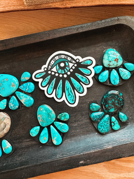 TURQUOISE CLUSTER STICKER - FREE SHIPPING