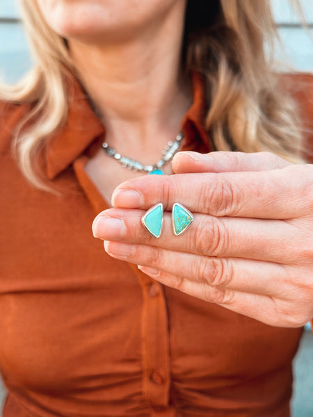 TRIANGLE TURQUOISE STUDS - NO. 3