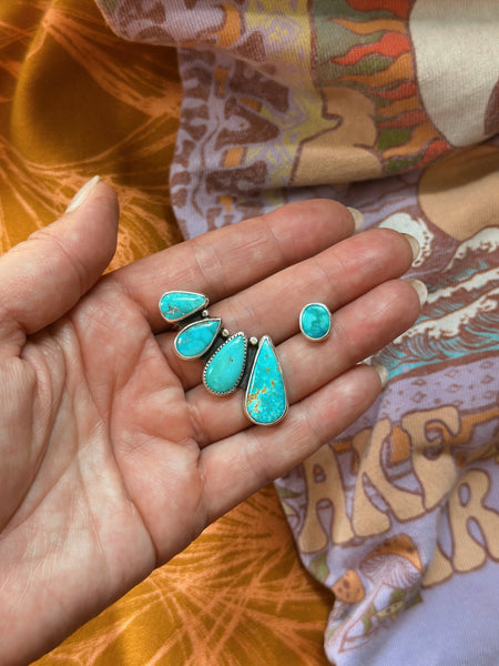 TURQUOISE EAR CLIMBER SET - NO. 1
