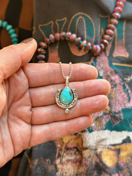 TURQUOISE HORSESHOE CHARM - NO. 2