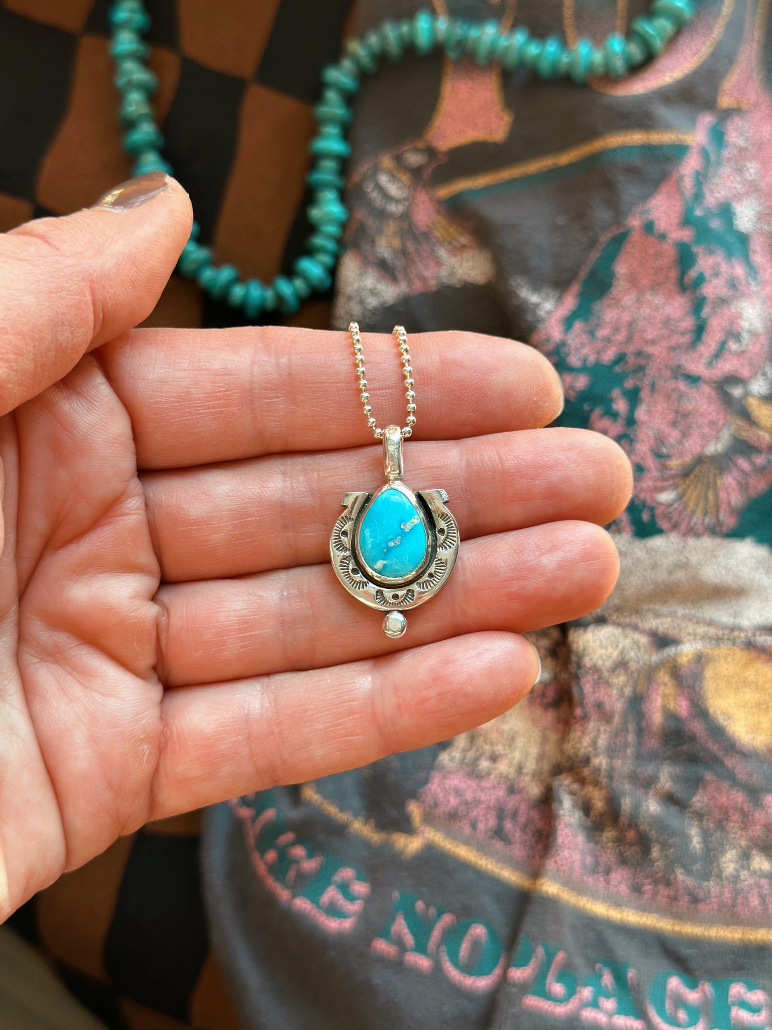 TURQUOISE HORSESHOE CHARM - NO. 3