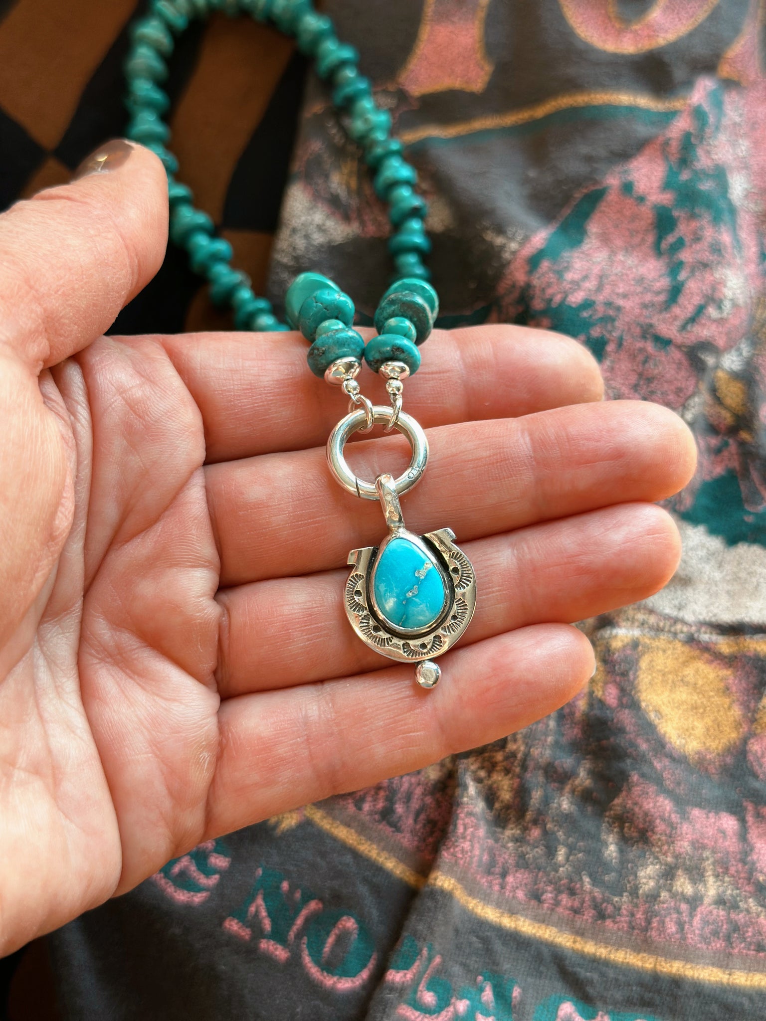 TURQUOISE HORSESHOE CHARM - MADE TO ORDER