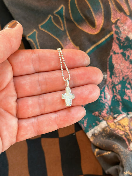 PEARL CROSS CHARM - NO. 1