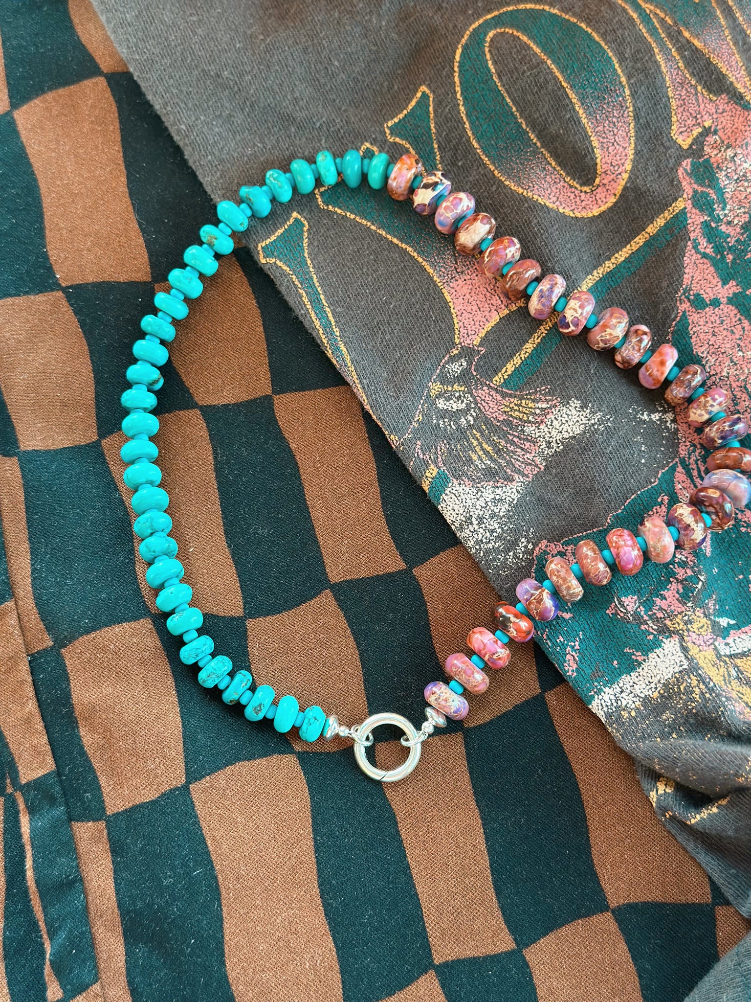 COLOR BLOCK CHARM NECKLACE - NO. 1