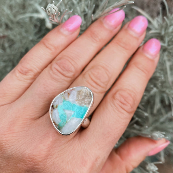 CHUNKY TURQUOISE RING - SIZE 9.5